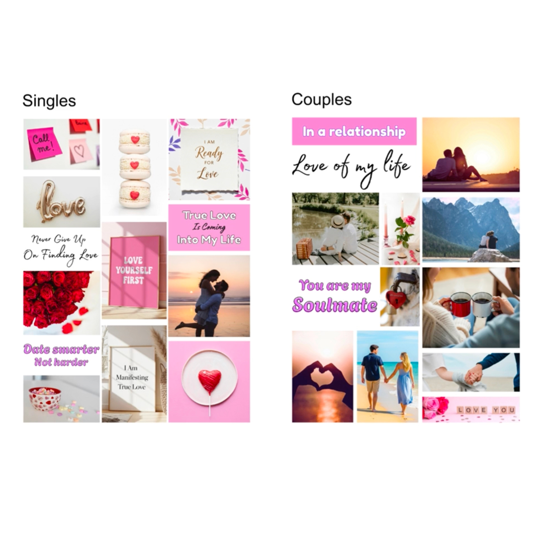 Love & Relationships Vision Board Kit - Vibrant Colors