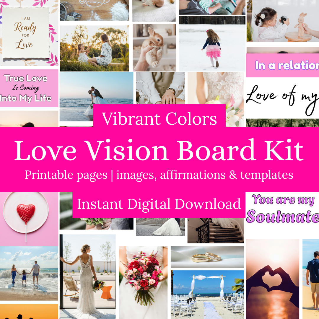 Love & Relationships Vision Board Kit - Vibrant Colors
