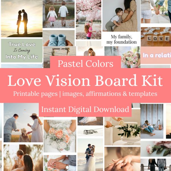 Love & Relationships Vision Board Kit - Pastel Colors