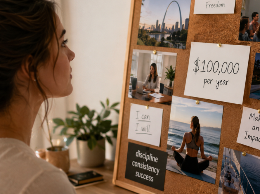 looking at a vision board, how a vision board can help