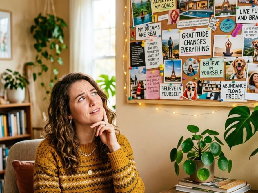 woman wondering how to build a vision board